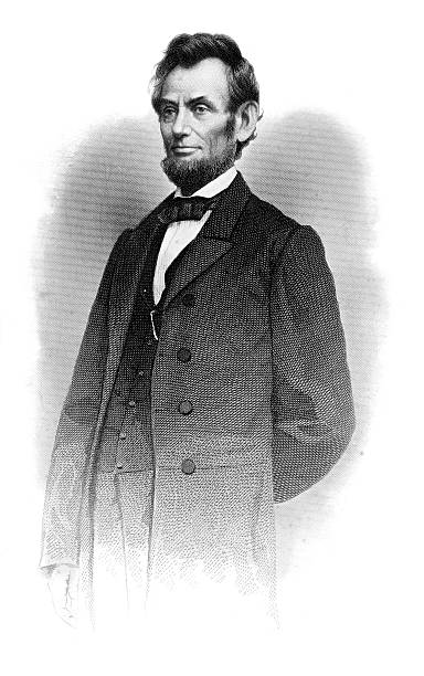 Portrait of Abraham Lincoln Standing, 1864  abraham lincoln stock illustrations