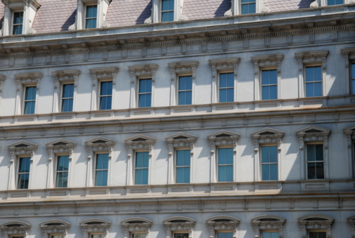 Windows at the Old Executive Office Building in Washington DC
