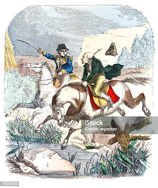 George Washington Nakłania Większa Szybkość - Stockowe grafiki wektorowe i więcej obrazów Koń - Koń, Rewolucje, George Washington