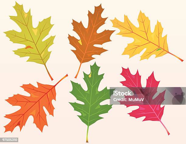 倒れたオークの葉 - 葉のベクターアート素材や画像を多数ご用意 - 葉, 樹木, イラストレーション