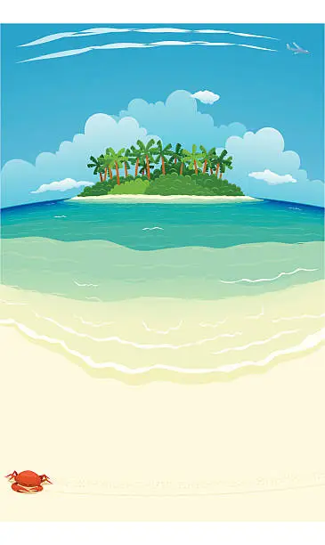 Vector illustration of Tropical Beach & Island