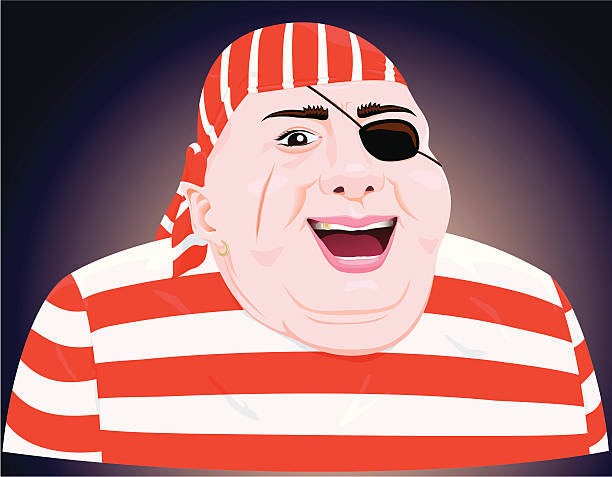 Sonriendo grasa pirata - ilustración de arte vectorial