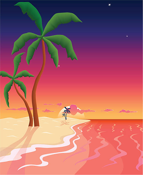 Malerischen Sonnenuntergang Beach – Vektorgrafik