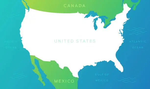 Vector illustration of United States Map