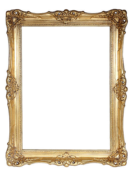 istock Gold plated wooden frame with clipping path 97506045