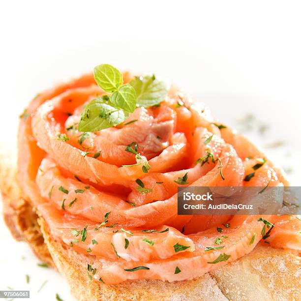 Gravlax Stock Photo - Download Image Now - Smoked Salmon, Bread, Color Image