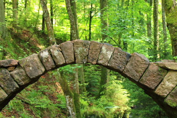 keystone of a stone arch in a bridge