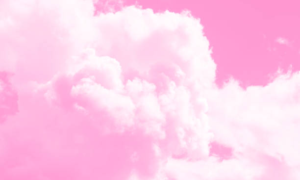 Cotton candy sky pink background illustration. vector art illustration