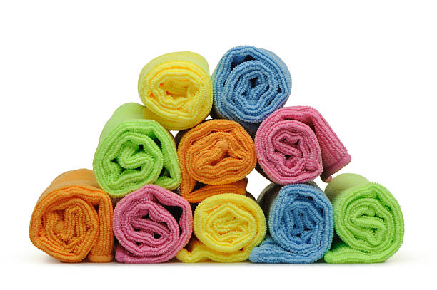 istock Double color towels curtailed into a roll 97510662