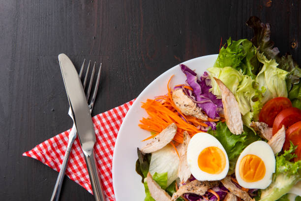 Vegetables Salad on wooden table