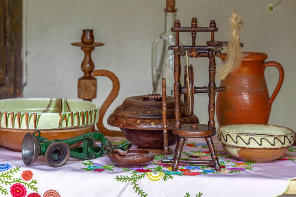 istock Traditional Hungarian objects exhibited on one home porch 975149948