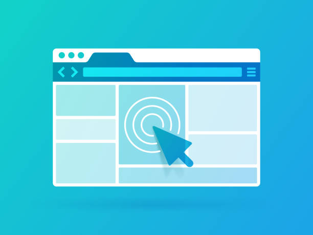 Browser Window Browser window frame design. click link stock illustrations