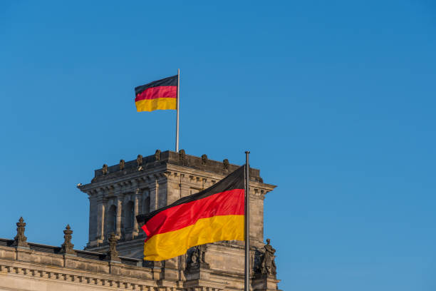 istock German flags at the Parliament 975179834