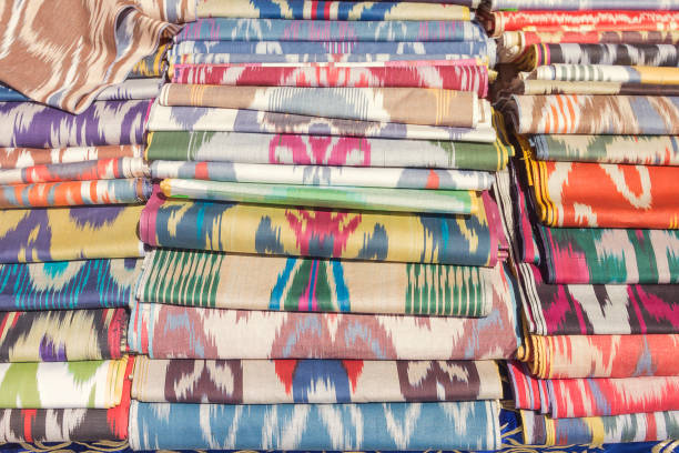 istock Rolls of uzbekistan traditional fabric 975208678