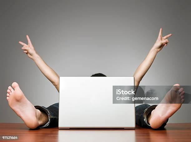 Happy Man Stock Photo - Download Image Now - Hiding, Office, Adult