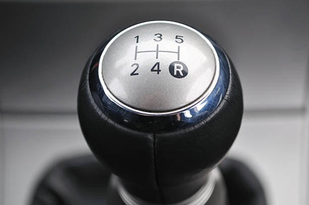 istock Car's shift lever. Five gears. Shiny metallic surface.Gearshift. 97521874