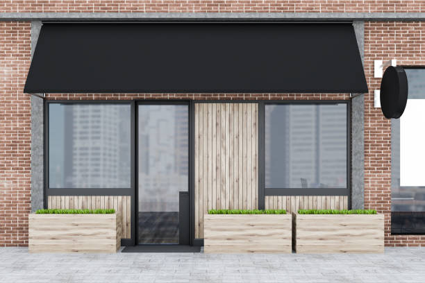 istock Brick restaurant exterior wooden doors 975226142