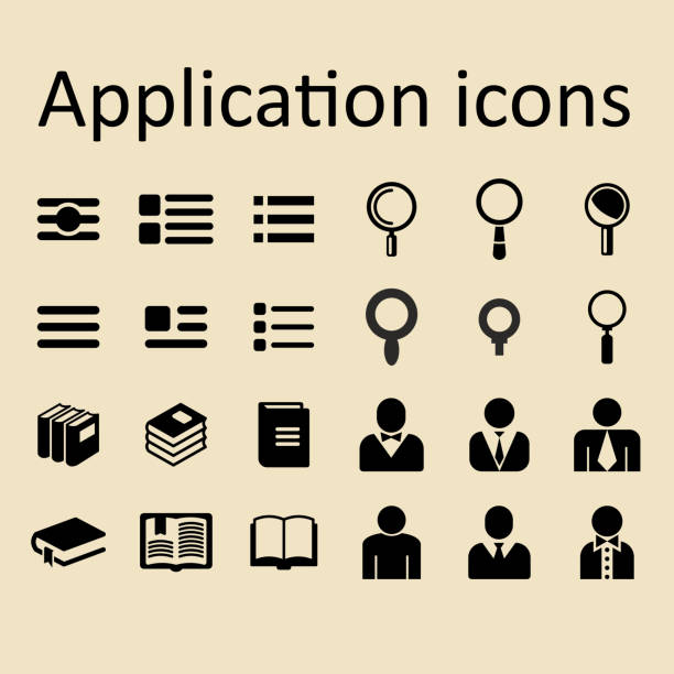 stockillustraties, clipart, cartoons en iconen met toepassing vector iconen voor site of app - andrej