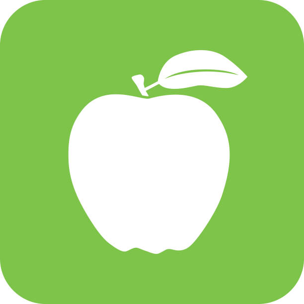 ilustrações de stock, clip art, desenhos animados e ícones de green apple icon - apple granny smith apple green vector