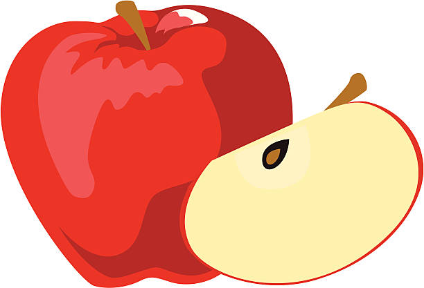 red apple vector art illustration