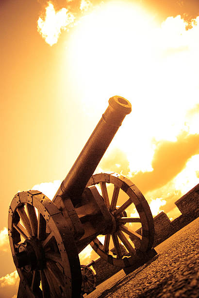 istock Medieval Cannon in Ireland with sunset colors 97530463