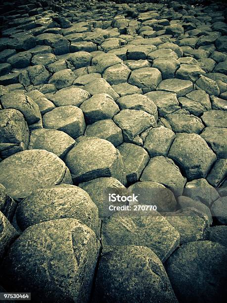 Sechseckige Felsformation Des Giants Causeway Stockfoto und mehr Bilder von Basalt - Basalt, Dammstraße, Farbbild