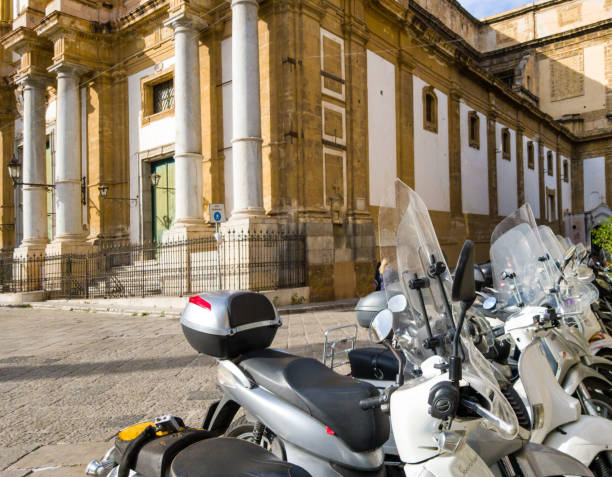 istock Scooters in front of a church 975306994