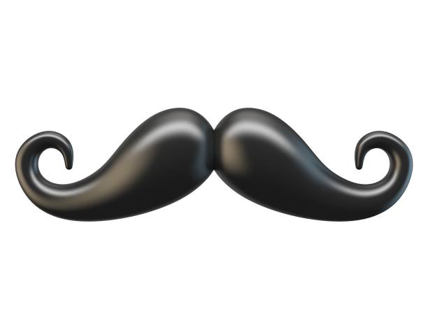 Black mustache 3D Black mustache 3D rendering illustration isolated on white background moustache stock pictures, royalty-free photos & images