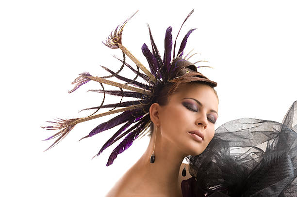 istock Hairstyle with feathers of peacock 97532616