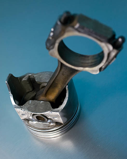 Engine piston & connecting rod stock photo