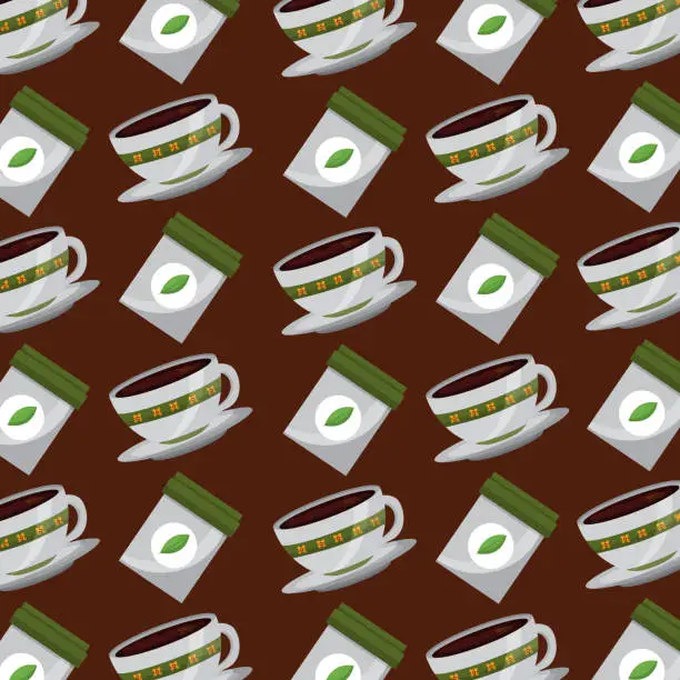 Vector illustration of coffee and tea time