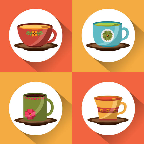Cartoon Of The Fancy Tea Cups And Saucers Illustrations, Royalty-Free  Vector Graphics & Clip Art - iStock