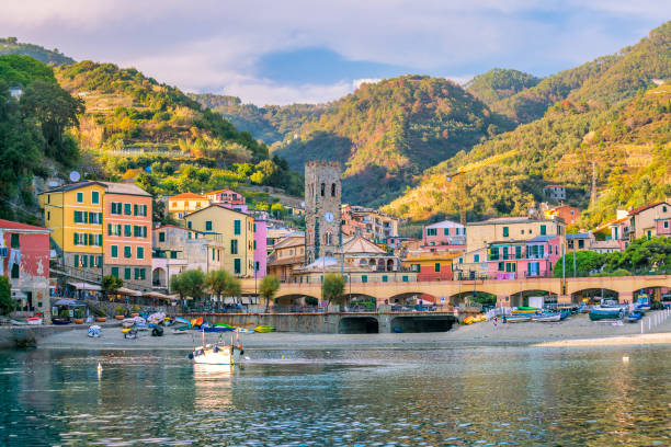 Monterosso al Mare, old seaside villages of the Cinque Terre in Italy Monterosso al Mare, old seaside villages of the Cinque Terre on the Italian Riviera in Italy liguria photos stock pictures, royalty-free photos & images