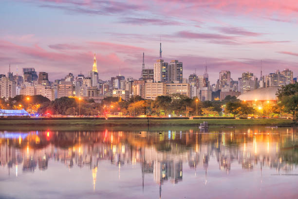 istock Sao Paulo skyline from Ibirapuera Park park 975466054