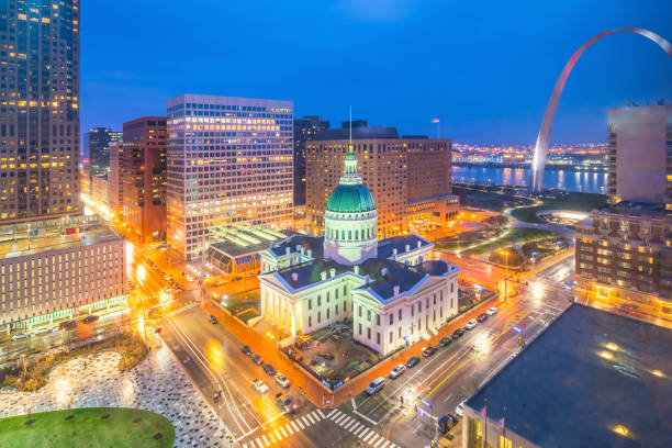 istock St. Louis downtown skyline at twilight 975467112
