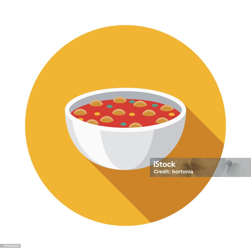 Harira Flat Design Ramadan Icon A flat design styled Ramadan celebrations icon with a long side shadow. Color swatches are global so it’s easy to edit and change the colors. Bowl stock vector