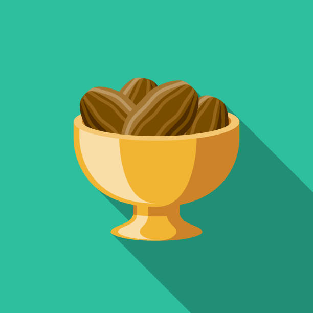Dates Flat Design Ramadan Icon A flat design styled Ramadan celebrations icon with a long side shadow. Color swatches are global so it’s easy to edit and change the colors. fruit of islam stock illustrations