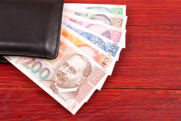 istock Money from Croatia in the black wallet 975505748
