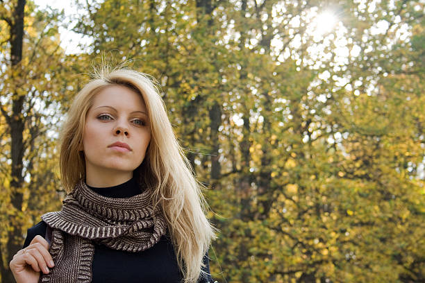 istock Young woman in autumn forest 97551404