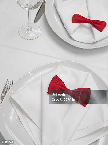 Restaurant Table Stock Photo - Download Image Now - Bow Tie, Napkin, Button Down Shirt