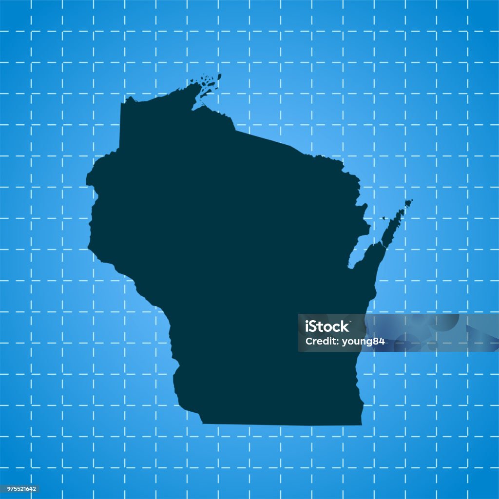 Wisconsin Map Basic Wisconsin Map Stock Illustration - Download Image Now - Cartography ...