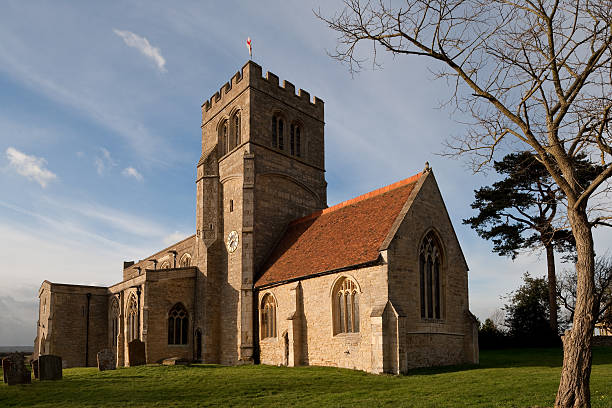 Old Church in Northamptonshire England stock photo