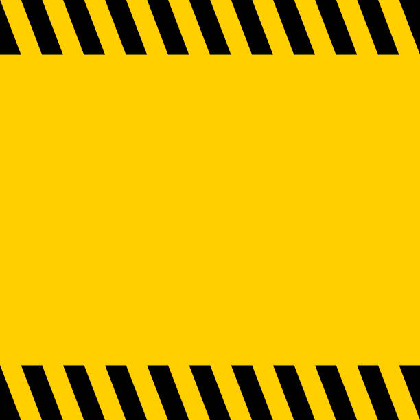 черно-желтая линия предупреждения полосатый квадратный фон заголовка, векторный фон знака для предупреждающих уведомлений, шаблон важных  - danger toxic waste hazardous area sign symbol stock illustrations
