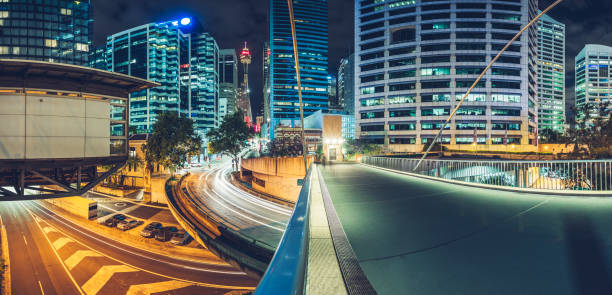 night cityscape of Sydney downtown,New South Wales,Australia.