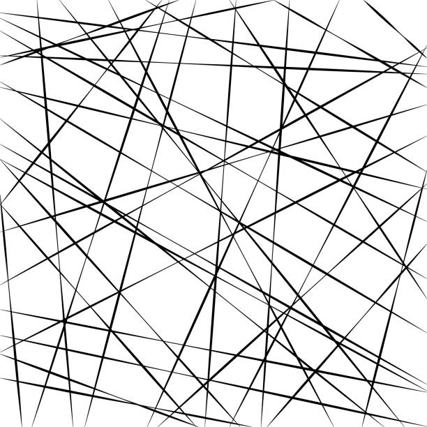 illustrazioni stock, clip art, cartoni animati e icone di tendenza di motivo geometrico astratto, linee a strisce casuali casuali, sfondo vettoriale che interseca linee a strisce diagonali angolo diverso - crisscross