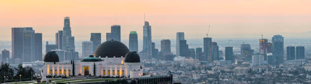 istock Griffith 0bservatory Park with Los Angeles skyline at dawn Panorama 975605360