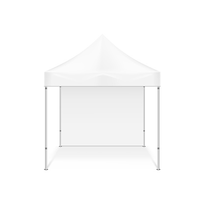 Folding tent. Illustration isolated on white background. Graphic concept for your design