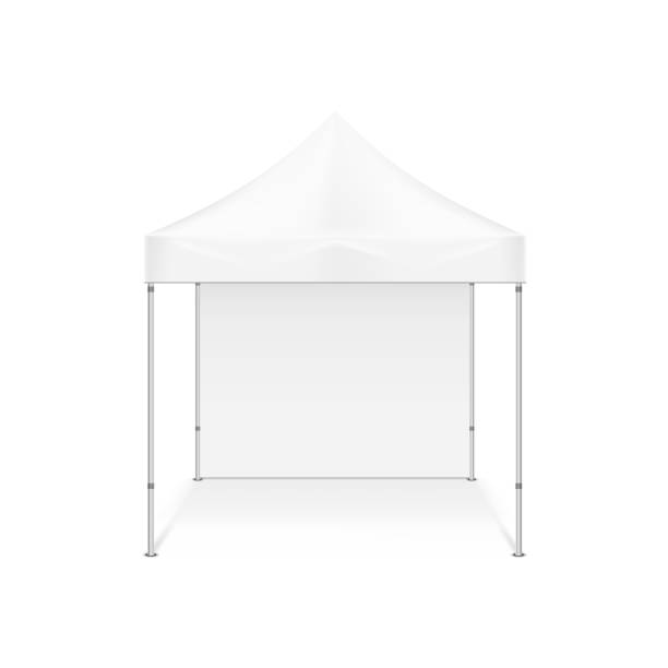 Folding tent. Illustration isolated on white background Folding tent. Illustration isolated on white background. Graphic concept for your design entertainment tent stock illustrations