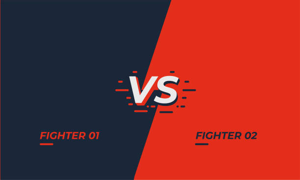 Versus screen design. Battle headline template. Fllat modern design. Vector illustration Versus screen design. Battle headline template. Fllat modern design. Vector illustration. boxing sport stock illustrations