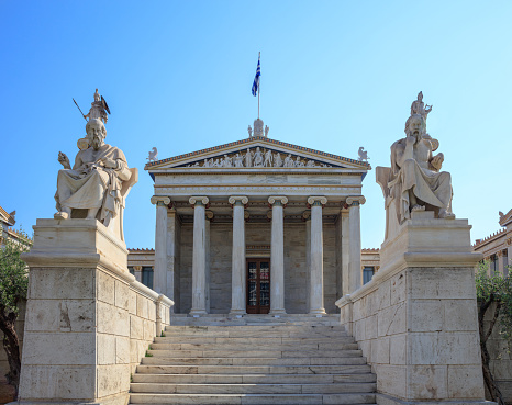 Athens, Greece - The Academy main building facade